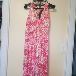 Pink - Gold- White Maxi Dress